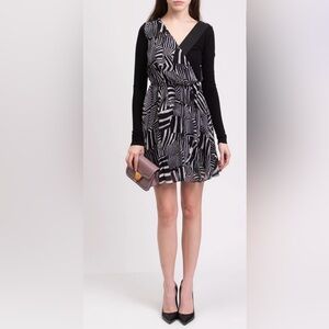 Just Cavalli Zebra Print Long Sleeve Dress